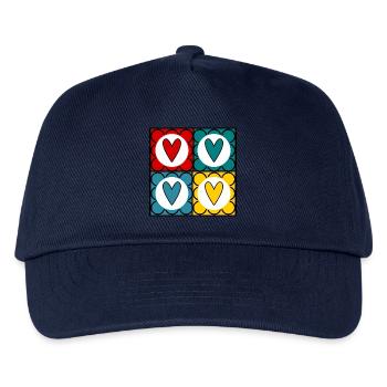 HEILIGER VALENTINSTAG. ICH LIEBE DICH. ICH LIEBE DICH. LIEBE. LIEBE - Kinder Basecap - Navy - Vorne