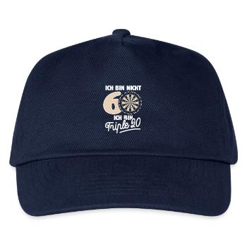 Ich bin nicht 60 ich bin Triple 20 Geburtstag Dart - Kinder Basecap - Navy - Vorne