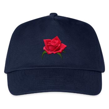 Rose rote Rose Rosenblüte - Kinder Basecap - Navy - Vorne
