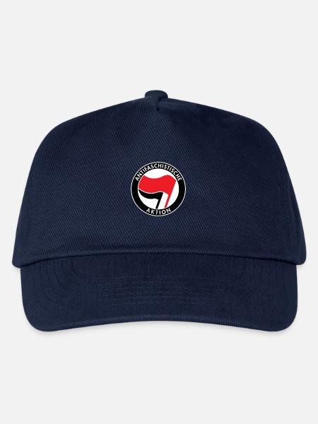 Antifaschistische Aktion, Antifa Logo, Flaggen - Kinder Basecap - Navy