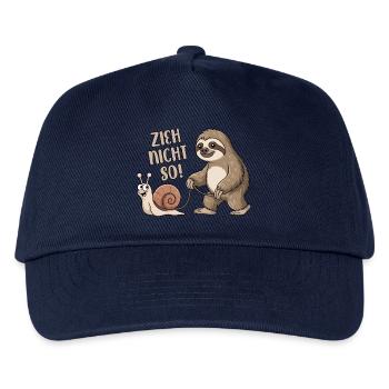 Zieh nicht so - Schnecke und Faultier - Kinder Basecap - Navy - Vorne
