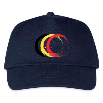 Kreis Bürste Belgien Flagge Fahne Design Farben - Kinder Basecap - Navy - Vorne