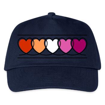 Lesbian Lesbian Hearts - Kids’ Baseball Cap - navy - Front