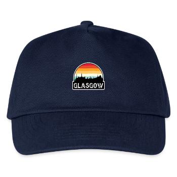 Glasgow Schottland Flagge Skyline Reisesouvenir - Kinder Basecap - Navy - Vorne
