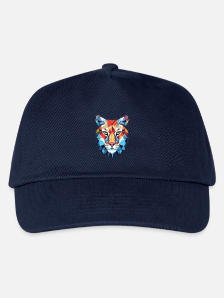 Luchs Bunte Aquarell-Tier-Haustier-Illustration - Kinder Basecap - Navy