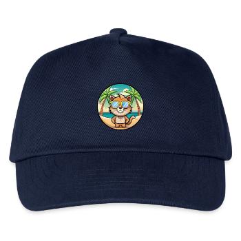 Pixie Bob Cat Breed Cartoon Sunglasses Beach - Kids’ Baseball Cap - navy - Front