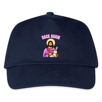 Osterhase mit Osterei und Jesus - Kinder Basecap - Navy - Vorne