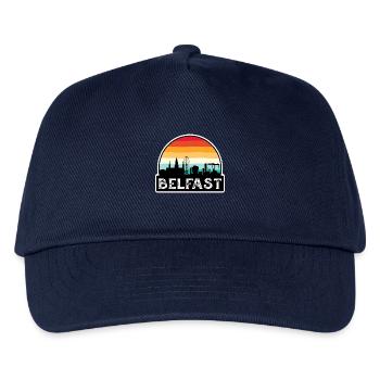 Belfast Nordirland Flagge Skyline Reise Souve - Kinder Basecap - Navy - Vorne