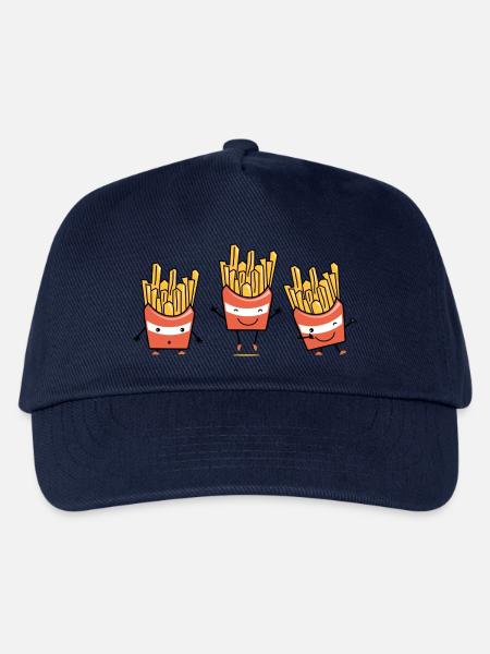 Personalisierte Pommes - Kinder Basecap - Navy