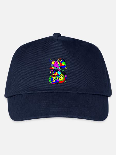 abstrakte Kunst bunte Muster bunte Farben Formen - Kinder Basecap - Navy