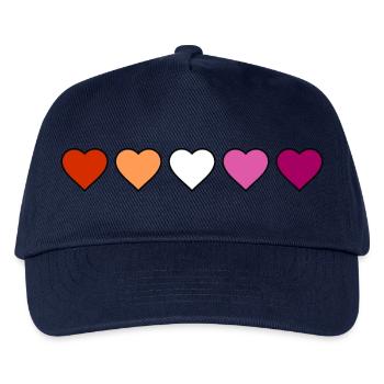 Lesbisch Lesbe Lesben Herzen - Kinder Basecap - Navy - Vorne