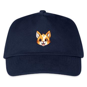 Pixie Bob Katze Cartoon Aquarell Illustration - Kinder Basecap - Navy - Vorne