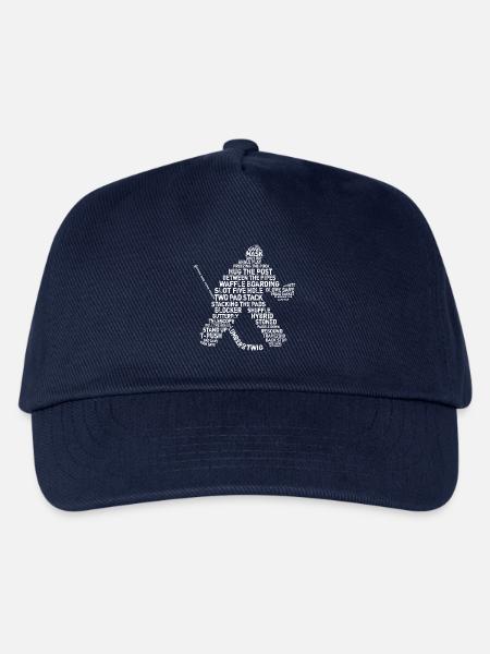 Goalie Lingo - Grunge Text-Version (white print) - Kinder Basecap - Navy