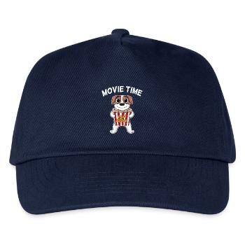 Kinoabend Filmabend Movie time Jack Russell - Kinder Basecap - Navy - Vorne