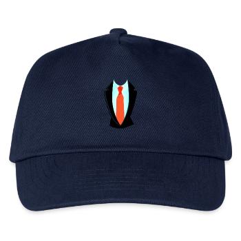 Fake Anzug Mit Krawatte Overall Kostüm - Kinder Basecap - Navy - Vorne