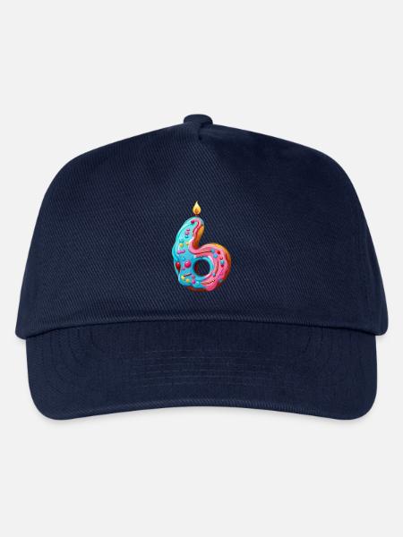 NUMMER 6 KUCHEN SWEET 6. GEBURTSTAG - Kinder Basecap - Navy