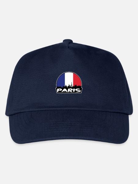 Paris Frankreich Flagge Skyline Silhouette Reisen - Kinder Basecap - Navy