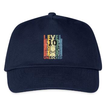 Level 10 freigeschaltet - Kinder Basecap - Navy - Vorne