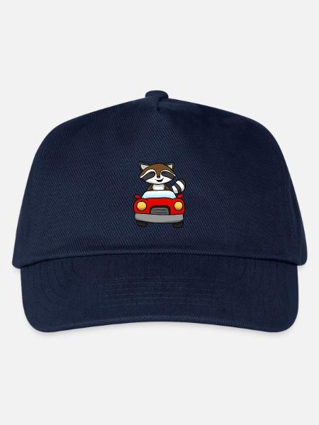 Auto Waschbär Lustig - Kinder Basecap - Navy