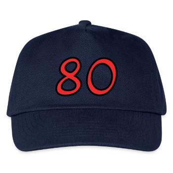 80. 80 YEARS. 80th ANNIVERSARY. 80TH BIRTHDAY. - Kids’ Baseball Cap - navy - Front
