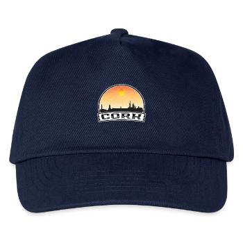 Cork Irland Skyline Vintage Sonnenuntergang Reise Souveni - Kinder Basecap - Navy - Vorne