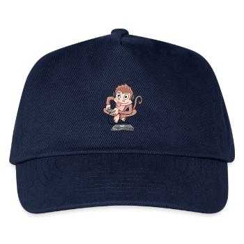 Affe spielt Videospiele - Kinder Basecap - Navy - Vorne