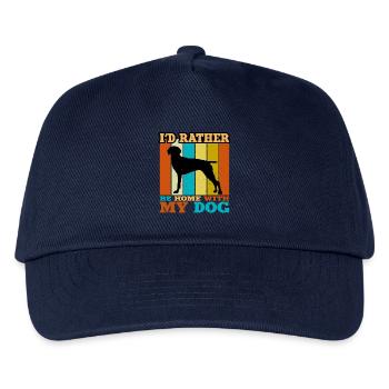 Alte dänische Vorstehhund-Silhouette Retro-Sonnenuntergang - Kinder Basecap - Navy - Vorne