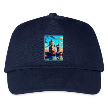 Tower Bridge England Uk Vintage Travel Poster WPA - Kids’ Baseball Cap - navy - Front