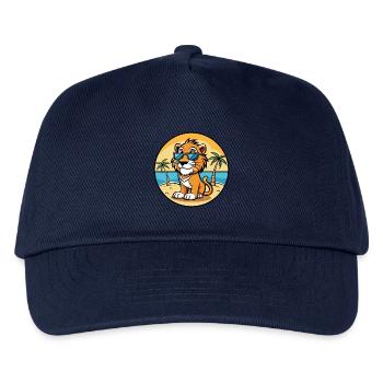 Liger Hybrid Lion Tiger Cat Breed Cartoon Beach - Kids’ Baseball Cap - navy - Front
