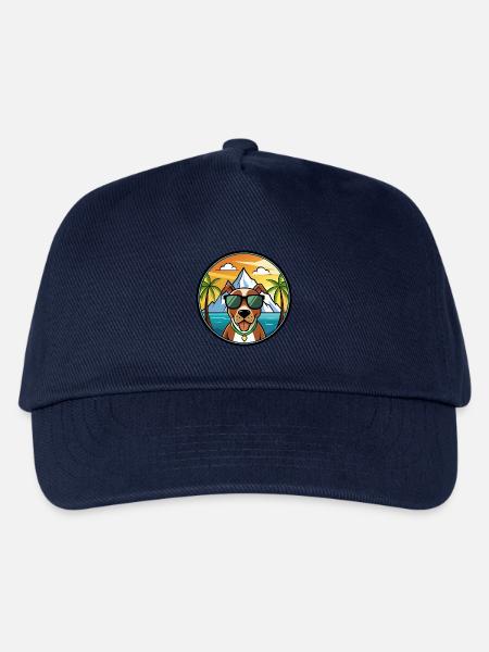 Mountain Cur Hund Rasse Cartoon Sonnenbrille Strand - Kinder Basecap - Navy