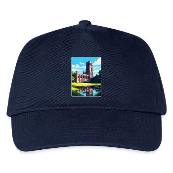Fountains Abbey North Yorkshire Travel Poster WPA - Kids’ Baseball Cap - navy - Front