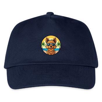 Australian Terrier Hunderasse Cartoon Sonnenbrille - Kinder Basecap - Navy - Vorne