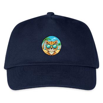 Australian Spotted Mist Cat Breed Cartoon Beach - Kids’ Baseball Cap - navy - Front