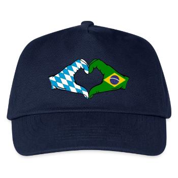 Bavaria Brazil Flag Hands Heart Shape - Kids’ Baseball Cap - navy - Front