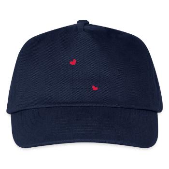 Herz Rahmen Ornament Linie Dekoration - Kinder Basecap - Navy - Vorne