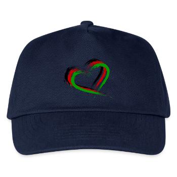 Herz Bürste Afghanistan Flagge Fahne Neu - Kinder Basecap - Navy - Vorne