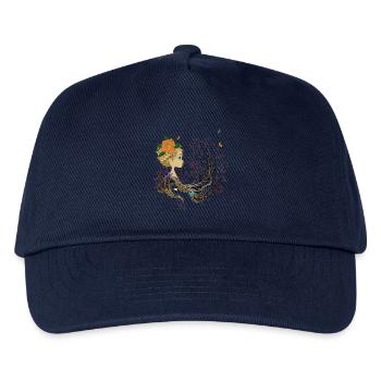 Baummädchen mit Blumen - Kinder Basecap - Navy - Vorne