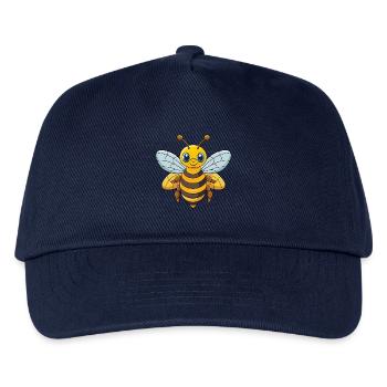 Biene Niedliche Maskottchen Zeichentrickfigur Kawaii - Kinder Basecap - Navy - Vorne