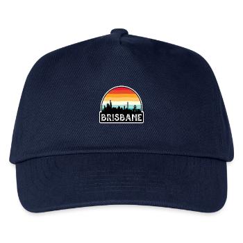 Brisbane Australien Flagge Skyline Reisesouvenir - Kinder Basecap - Navy - Vorne