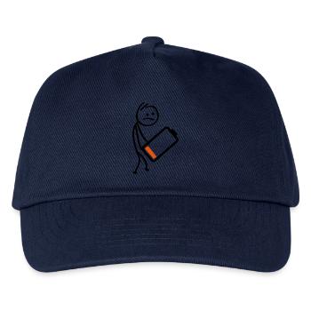 Batterieladegerät. Wiederaufladbarer Akku, niedriger Füllstand - Kinder Basecap - Navy - Vorne