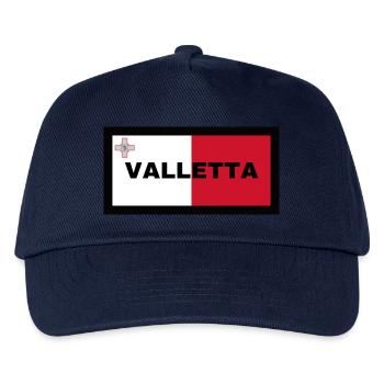 Valletta City in Malta Flagge - Kinder Basecap - Navy - Vorne