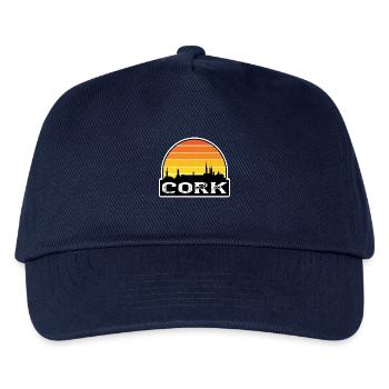 Cork Irland Flagge Skyline Reise-Souvenir - Kinder Basecap - Navy - Vorne