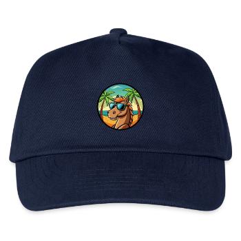 Pferd Lustig Cartoon Sommer Strand Sonnenbrille Cool - Kinder Basecap - Navy - Vorne