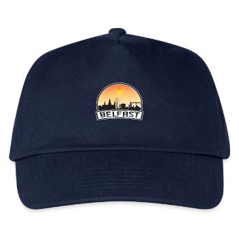 Belfast Nordirland Skyline Vintage Sunset Tr - Kinder Basecap - Navy - Vorne
