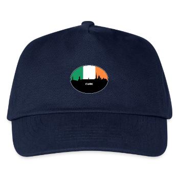 Cork Irland Flagge Skyline Reise Souvenir - Kinder Basecap - Navy - Vorne