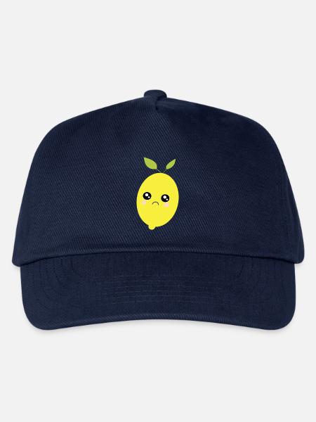 Kawaii Zitrone Kawaii Früchte Kawaii Obst - Kinder Basecap - Navy