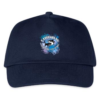 Wels Waller fischen Wels auf Farbklecksen - Kinder Basecap - Navy - Vorne