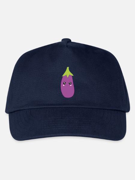 Kawaii Aubergine Süßes Weihnachtsgeschenk - Kinder Basecap - Navy