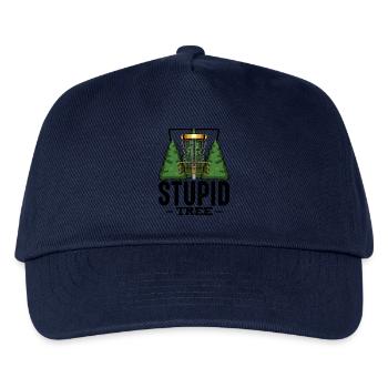 Stupid Tree Discgolf Spruch Frisbee Geschenk - Kinder Basecap - Navy - Vorne