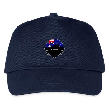 Darwin Australien Flagge Skyline Silhouette Reisen - Kinder Basecap - Navy - Vorne
